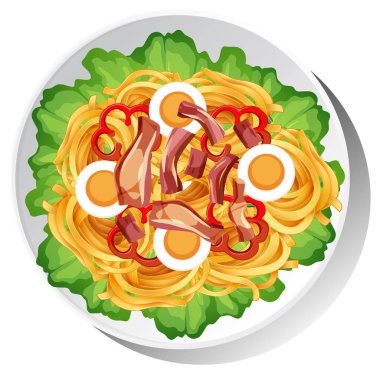 Sağlıklı kahvaltı tabağı izole edilmiş.