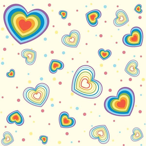 Χαριτωμένη Καρδιά Απρόσκοπτη Απεικόνιση Φόντου — Διανυσματικό Αρχείο