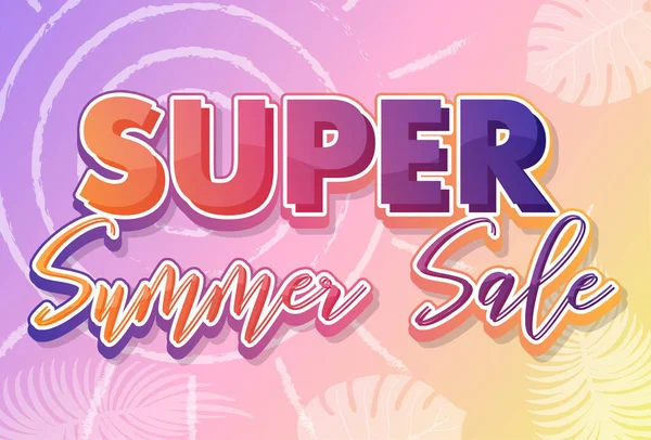 Super Summer Sale Calligraphic Text Illustration — Stock Vector