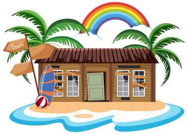 Issız adadaki evi terk et.