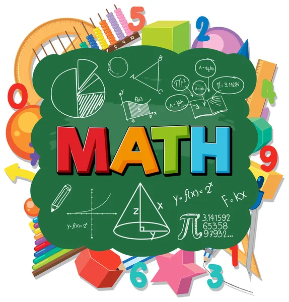 Icono Matemáticas Con Formulario Ilustración Herramientas — Vector de stock