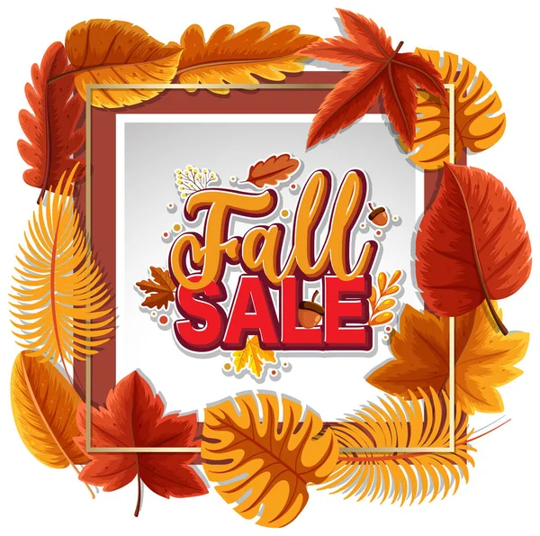 Fall Sale Banner Template Illustration — Stock Vector