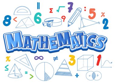 Formül illüstrasyonlu matematik yazı tipi simgesi
