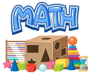 İzole edilmiş Matematik yazı tipi illüstrasyonu