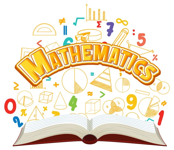 Doodle Math Formule Met Mathematics Font Illustratie — Stockvector