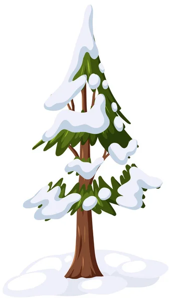 Δέντρο Καλυμμένο Απεικόνιση Χιονιού — Διανυσματικό Αρχείο