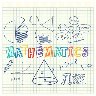 Matematik yazı tipi illüstrasyonuyla karalama matematik formülü