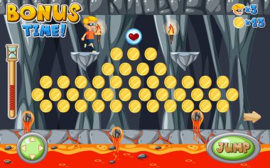 Lav Mağarası Platformu Oyun şablonu çizimi