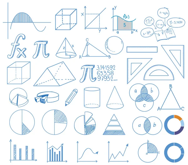 Conjunto Signos Matemáticos Ilustración Gráfica — Archivo Imágenes Vectoriales