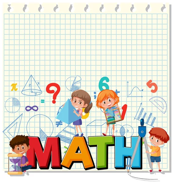 Παιδιά Εικονίδιο Μαθηματικών Εικονογράφηση Πρότυπο — Διανυσματικό Αρχείο