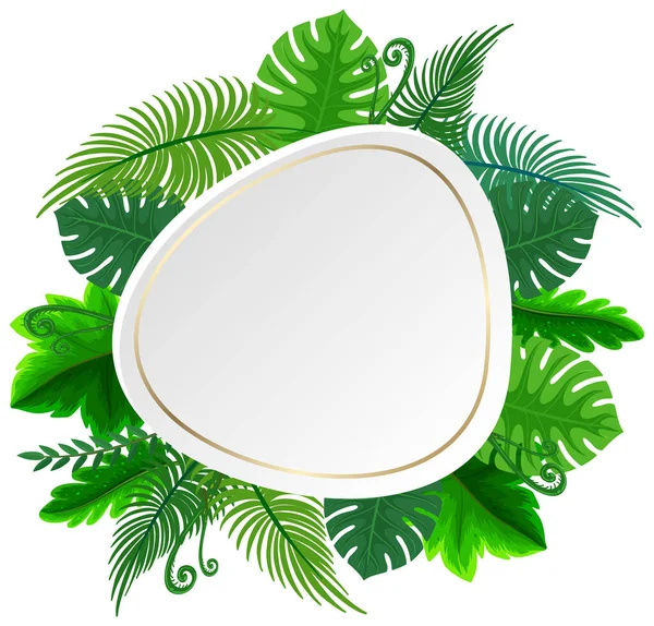 Tropical Foliage Frame Template Illustration — Stock Vector