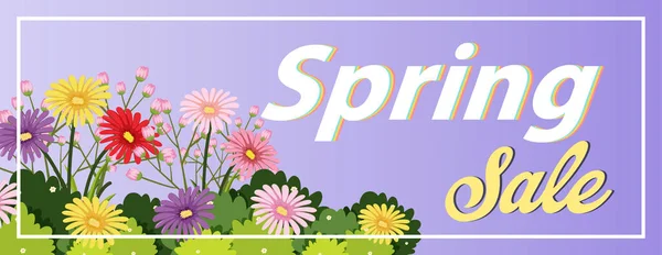 Spring Πώληση Banner Πρότυπο Εικονογράφηση — Διανυσματικό Αρχείο