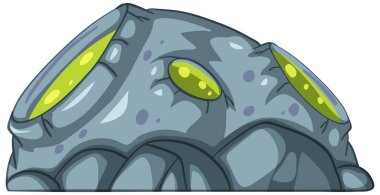 Çizgi film stili illüstrasyonunda dış uzay nesnesi