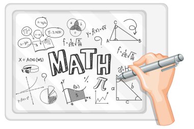 Matematik yazı tipi illüstrasyonuyla karalama matematik formülü