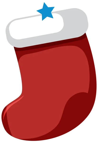 Une Chaussette Noël Sur Fond Blanc Illustration — Image vectorielle