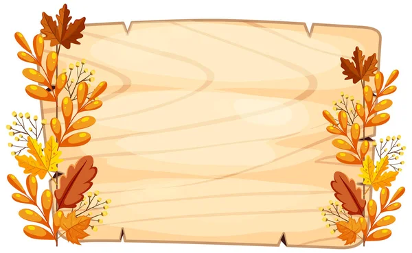 Plantilla Banner Madera Otoño Ilustración — Vector de stock