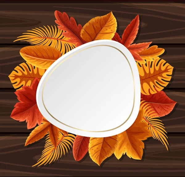 Autumn Foliage Frame Template Illustration — Stock Vector