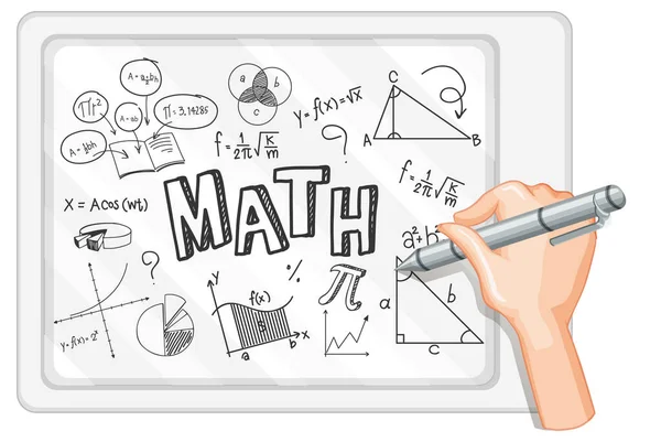 Doodle Math Formule Met Mathematics Font Illustratie — Stockvector