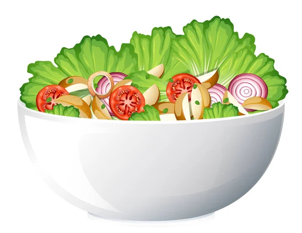 Comida Saludable Con Ensaladera Verduras Frescas Ilustración — Archivo Imágenes Vectoriales