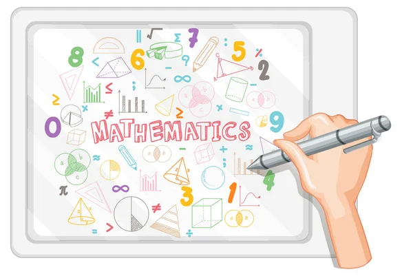 Doodle Math Formula Mathematics Font Ilustracja — Wektor stockowy