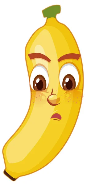 Personagem Desenho Animado Banana Com Ilustração Expressão Facial — Vetor de Stock