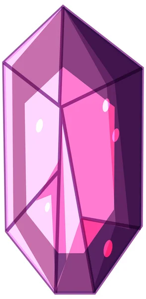 Cristal Rosa Com Brilho Ilustração Isolada —  Vetores de Stock