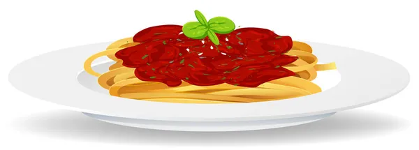 Boloñesa Espaguetis Con Ilustración Salsa Tomate — Vector de stock