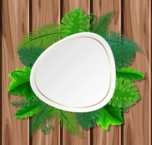 Tropical Leaves Frame Template Illustration — Stock Vector