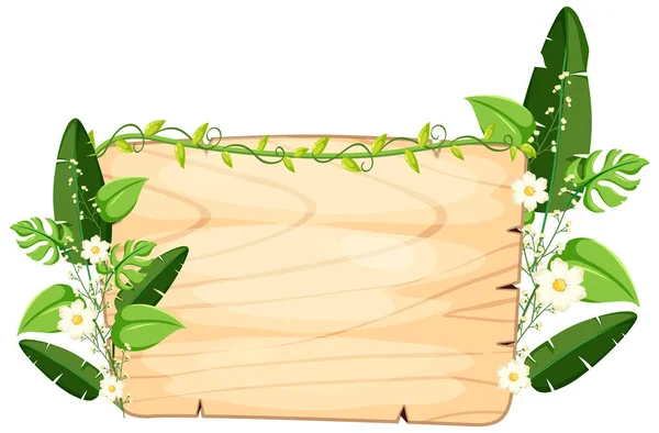 Einfache Pflanzen Und Blätter Rahmen Banner Illustration Ein — Stockvektor