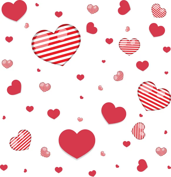 Ilustrasi Latar Belakang Red Heart Seamless - Stok Vektor