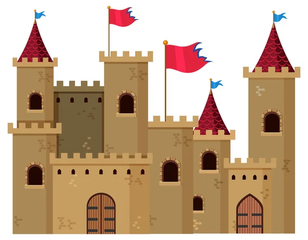 Una Ilustración Estilo Dibujos Animados Castillo Histórico Medieval — Vector de stock