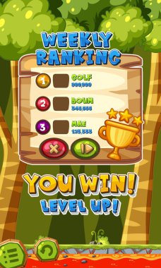  Mobil oyun illüstrasyonunda haftalık sıralama şablonu