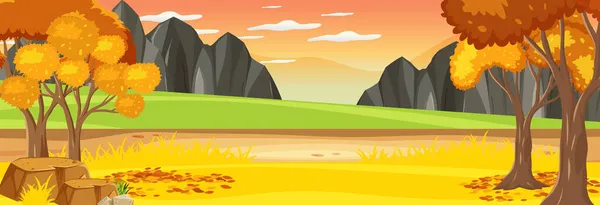 Nature Panorama Scene Mountain Background Illustration — Stock Vector