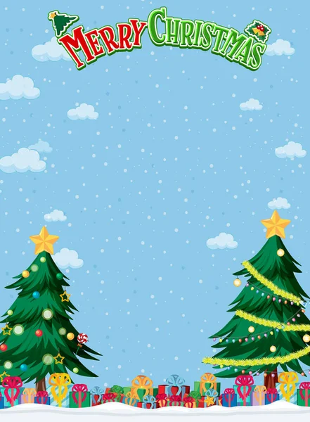 Joyeux Modèle Fond Noël Avec Illustration Sapin Noël — Image vectorielle