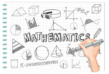 Matematik yazı tipi illüstrasyonuyla karalama matematik formülü