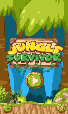 Platform oyun kullanıcı arayüzü tasarım illüstrasyonu