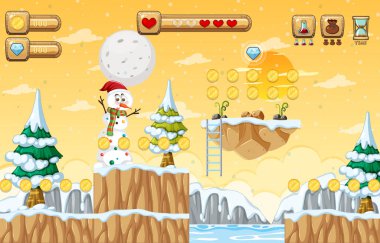 Oyun Şablonu Doğa Ormanı Görüntü Çizimi