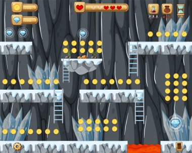 Oyun Şablonu Taş Mağara Çizimi