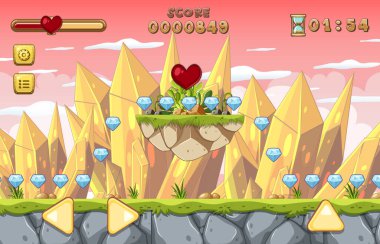 Bir Oyun Şablonu Galaksi Uzay Sahnesi çizimi