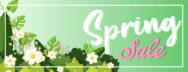 Spring Πώληση Banner Πρότυπο Εικονογράφηση — Διανυσματικό Αρχείο