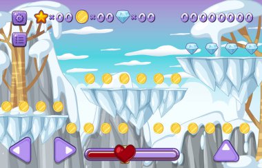 Bir Oyun Şablonu Buz Mağarası Çizimi