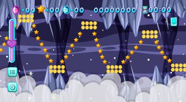 Bir Oyun Şablonu Galaksi Uzay Sahnesi çizimi