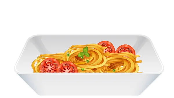 意大利面与西红柿分离插图 — 图库矢量图片