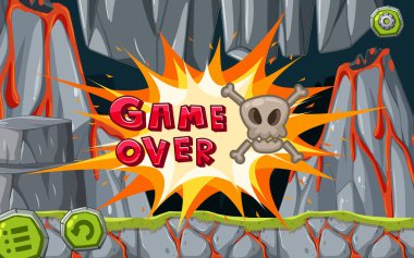 Platform oyun kullanıcı arayüzü tasarım illüstrasyonu