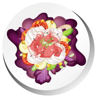 Sağlıklı kahvaltı tabağı izole edilmiş.