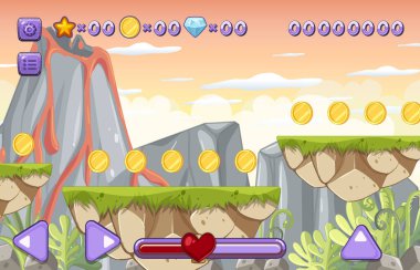 Bir Oyun Şablonu Orman Sahnesi çizimi