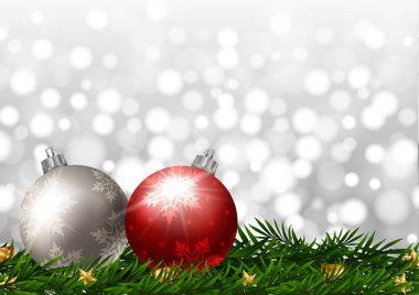 Noel ışığı gümüş bokeh arkaplan illüstrasyonu