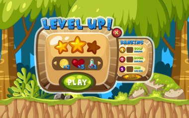 Platform oyun kullanıcı arayüzü tasarım illüstrasyonu