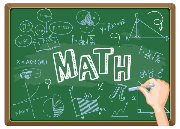 Doodle Math Czcionka Matematyki Obiektów Ilustracji — Wektor stockowy