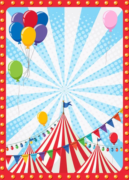 Affiche Cirque Avec Illustration Tente Dôme Cirque — Image vectorielle